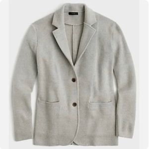NWT - Ladies J.Crew Merino Wool Sweater Blazer - Heather Dusk Gray - Size: L